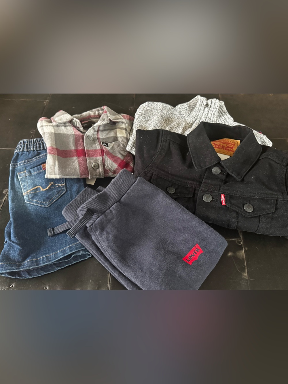 Levi's Navy Kids Sweatpants with Red Logo - Cozy Everyday Bottoms